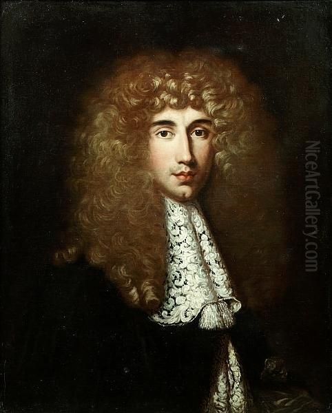 Portrait Of A Gentleman, Bust-length, In A Black Coat And A White Lace Jabot - view 1
