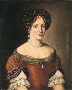 Portrait Of A Lady, Half-length, Wearing An Ochre, Lace-trimmed Dress Portrait Of A Lady, Half-length, Wearing An Ochre, Lace-trimmed Dress