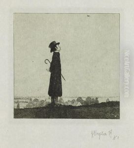Die Lerche (selbstbildnis). by Heinrich Vogeler