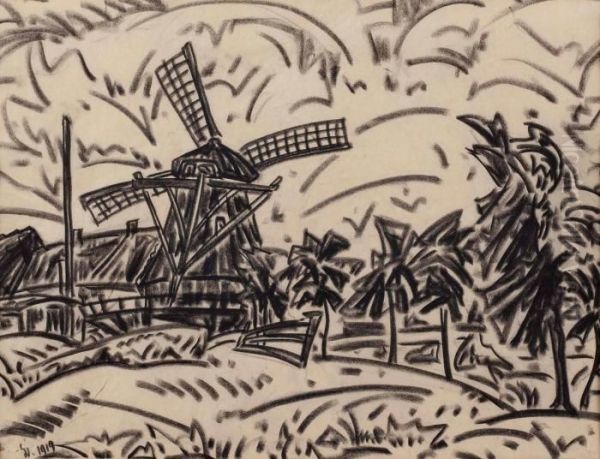 Landschaft Mit Windmuhle - view 1