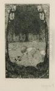 Die Sieben Schwane. 1898 by Heinrich Vogeler