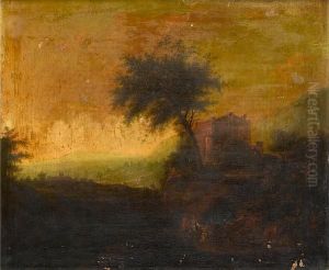 An Extensive Landscape With Travellers On A Country Path by Johann Christian Vollerdt or Vollaert