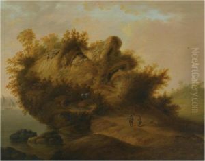 An Anthropomorphic Landscape With The Profile Of A Man's Head by Johann Christian Vollerdt or Vollaert