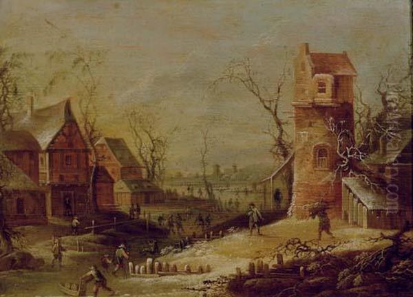 Winter Scene With Laborers - view 1