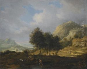 An Extensive Wooded Landscape by Johann Christian Vollerdt or Vollaert