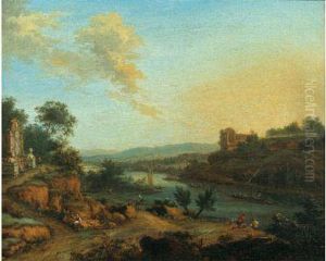 Paysage Panoramique De La Vallee Du Rhin by Johann Christian Vollerdt or Vollaert