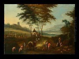Die Heuernte by Johann Christian Vollerdt or Vollaert