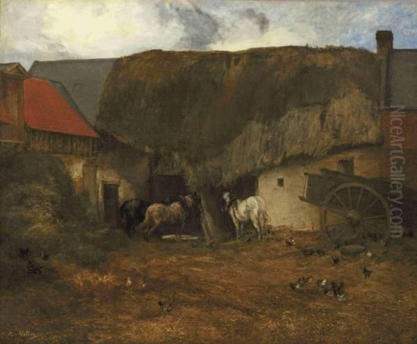 Horses By A Stable - view 1