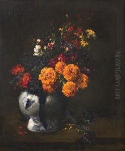 Natura Morta Di Fiori In Un Vaso by Antoine Vollon