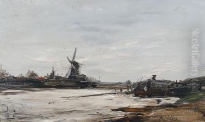 A Windmill On A River by Antoine Vollon