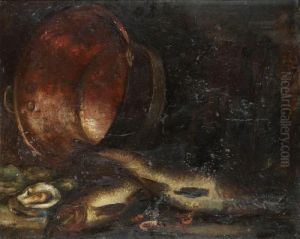 Stilleben Med Ostron, Fiskar Och Kopparbytta Stilleben Med Ostron, Fiskar Och Kopparbytta