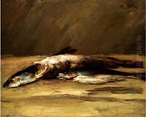 Stilleben Mit Drei Fischen by Antoine Vollon