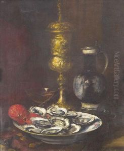 Stillleben Mit Austern, Hummer, Krug Und Pokal by Antoine Vollon
