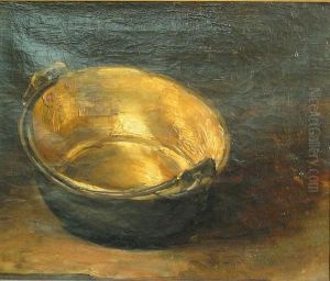 A Still Life Of A Copper Basin by Antoine Vollon