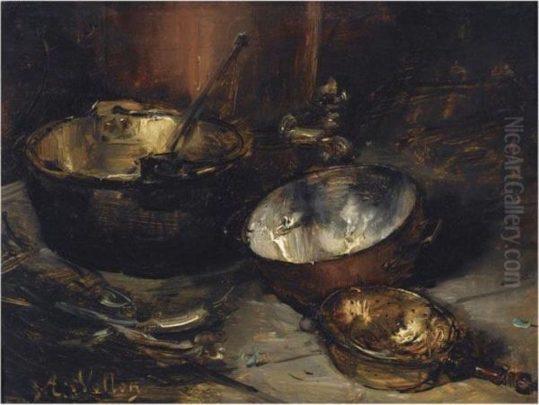 A Still Life With Copper Pans - view 1