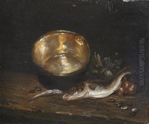 Nature Morte Aux Cuivres Et Poisson by Antoine Vollon