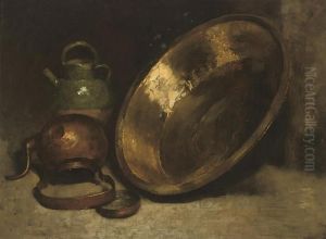 Still Life Of Kitchen Utensils by Antoine Vollon