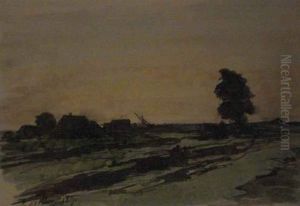 Hameau Au Crepuscule
 Aquarelle