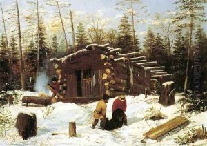 Bringing Home Game: Winter Shanty at Ragged Lake by Arthur Fitzwilliam Tait