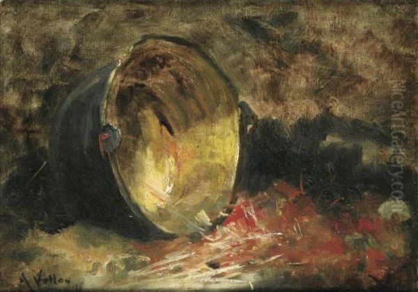 La Bassine De Cuivre [ ; Brass 
Cooking Vessel ; Oil On Canvas ; Signed Lower Left A.vollon] - view 1