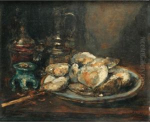 L'assiette D'huitres [ ; Still 
Life With Oysters ; Oil On Panel ; Signed Lower Right A Vollon] by Antoine Vollon