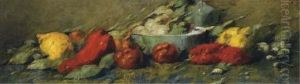 Nature Morte Aux Citrons Et Aux Poivrons by Antoine Vollon