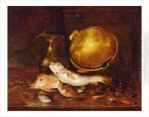 Nature Morte Aux Cuivres Et Poissons by Antoine Vollon