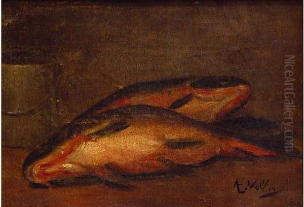 Nature Morte Au Cuivre Et Aux Poissons - view 1