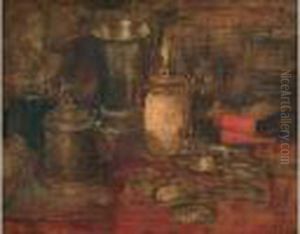 Nature Morte Aux Pieces D'orfevrerie by Antoine Vollon