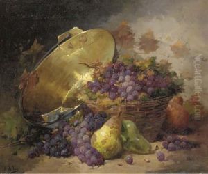Still Life With Grapes, Pears, And Brass Pot