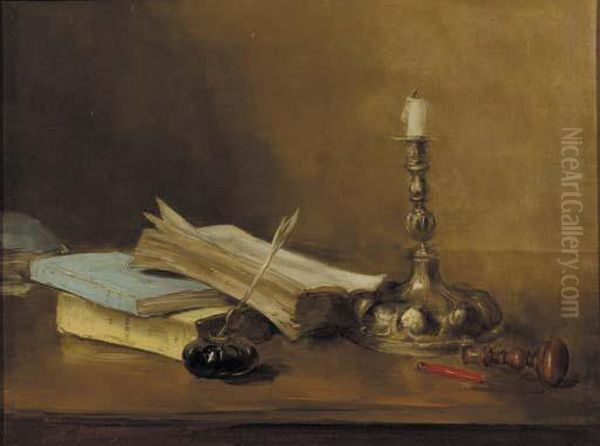 Still Life With Books, An Inkpot And A Laquer Stamp - view 1