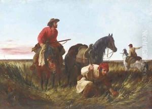 Trappers Following the Trail At Fault by Arthur Fitzwilliam Tait