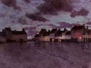 Marketplace In France, After A Rainstorm by Fritz Thaulow