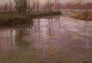 On A French River by Fritz Thaulow