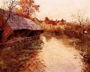 A Morning River Scene by Fritz Thaulow
