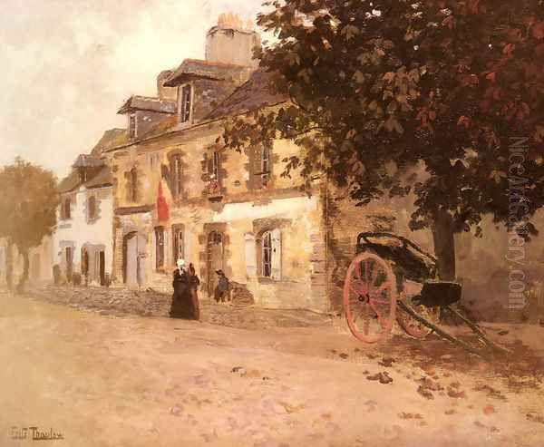 A Village Street In France by Fritz Thaulow