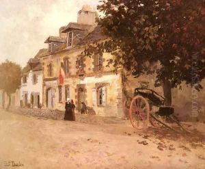 A Village Street In France by Fritz Thaulow