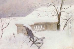 In The Elbank, Hamburg by Fritz Thaulow