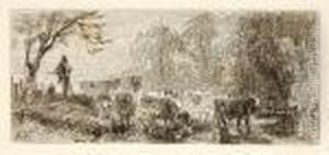 Kuhe Am Wasser.2nd Half 19th Cent Kuhe Am Wasser.2nd Half 19th Cent