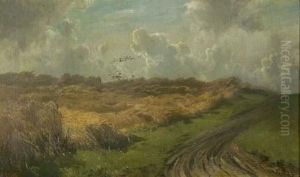 Landschaft Mit Aufziehendem Gewitter. Landschaft Mit Aufziehendem Gewitter.