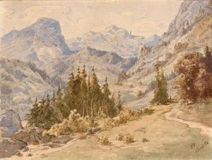 G E B I Rgslandschaft Mit Waldlichtung Im Vordergrund G E B I Rgslandschaft Mit Waldlichtung Im Vordergrund
