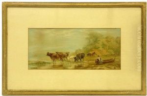 Cattle Drinking by Friedrich Johann Voltz