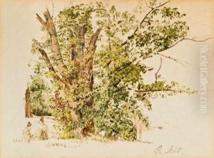 Baumstudie by Rudolf Ritter von Alt