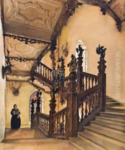 Schloss Rosenberg Des Grafen Buquoy-longueval by Rudolf Ritter von Alt