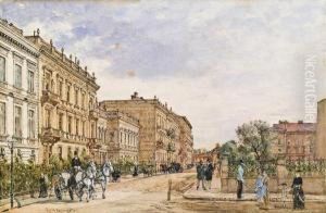 "view On The Reisnerstrase With The Rennweg And The German Embassyin Vienna" by Rudolf Ritter von Alt