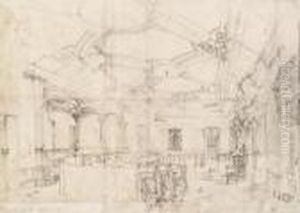 Sitzungssaal Des Alten Rathauses In Wien by Rudolf Ritter von Alt