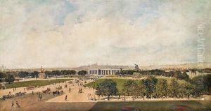 Blick Uber Den Wiener Heldenplatz In Richtung Heldentor by Rudolf Ritter von Alt