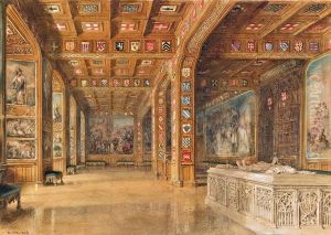 Schloss Neuhaus In Bohmen, Wappensaal by Rudolf Ritter von Alt
