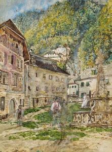 Motiv Aus Hallstatt by Rudolf Ritter von Alt