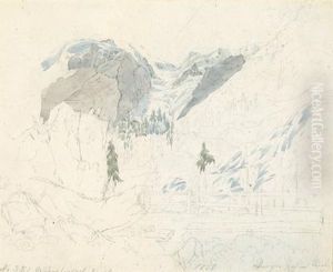 A View Of The Wormser Joch In The Tyrol by Rudolf Ritter von Alt
